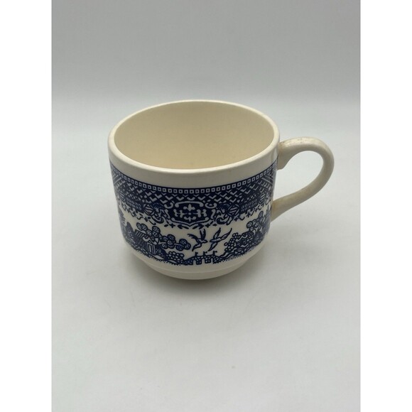 Vintage Blue Willow Ware China USA McCoy-Coffee Cups Stacking Cups Set of 5 - Picture 2 of 8